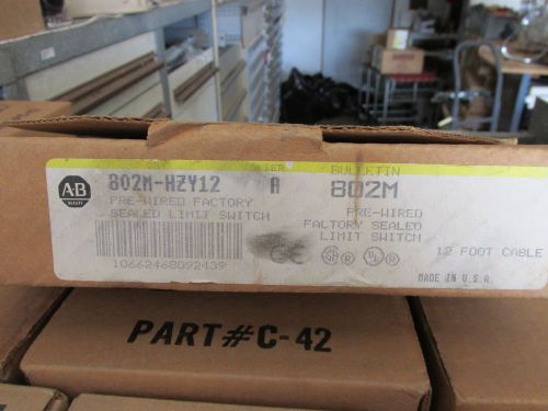 NEW IN BOX ALLEN-BRADLEY PRE-WIRED LIMIT SWITCH  802M-HZY12 SERIES A  (I19)