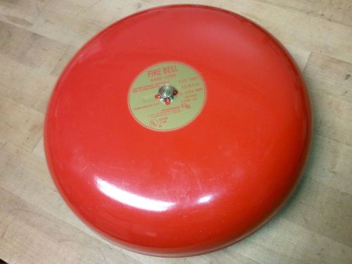 Nice old unused new 10 inch edwards red fire alarm bell 120 v ac 50/60 hz for sale