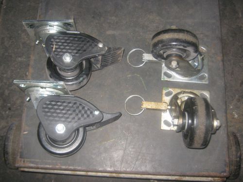 Albion 4in Set of Heavy Duty Casters Lightly Used W/Brakes and Swivel Locks