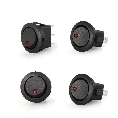 High Quality 4 LED Rocker Indicator Switch 3 Pin On-Off 12V DC Red