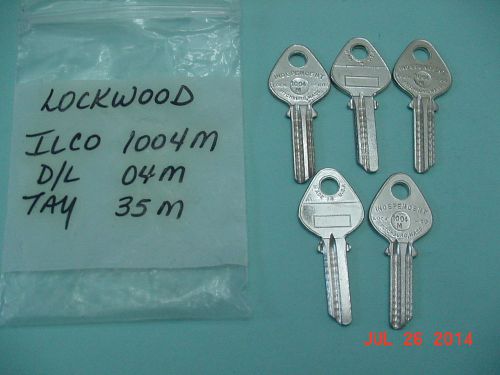 LOCKSMITH NOS Key Blanks LOT of 5 Lockwood locks Ilco 1004M Taylor 35M