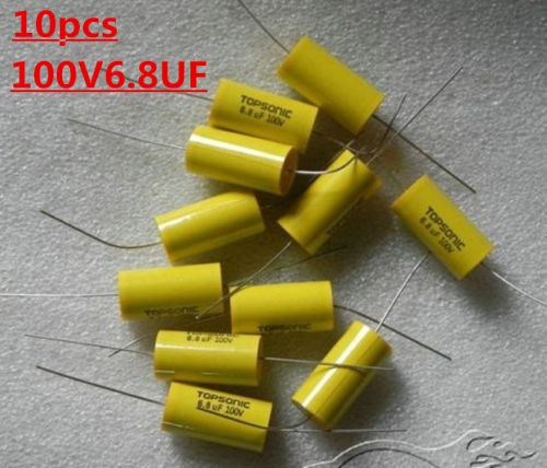 10pcs Brand new 100V6.8UF MKT TOPSONIC Film Capacitor divider Capacitive HiFi