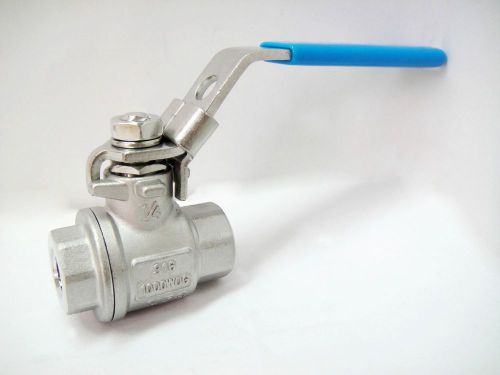 1/4&#034; npt 2-pc full port ball valve 316 stainless steel 1000wog for sale