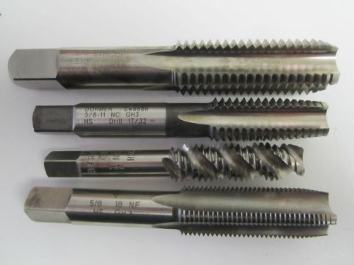 Lot of 4 mixed taps 3/4&#034;-10 , 5/8&#034;-11 ,5/8&#034;-18 , 1/2&#034;-13 spiral for sale