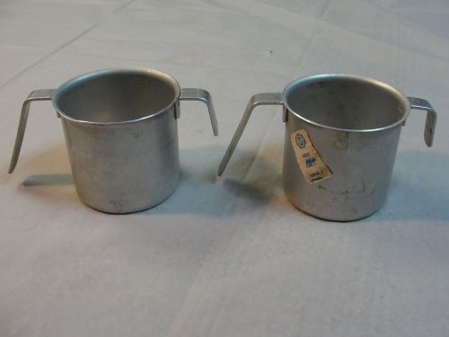 Lot of 2 24 oz 2-handle Tin Stainless Steel Mug Cup Farm Military Container