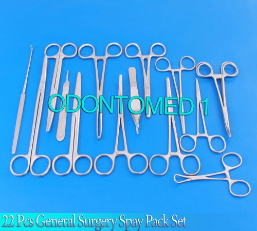 22 pcs premium grade general surgery spay pack surgical dental instruments kit for sale