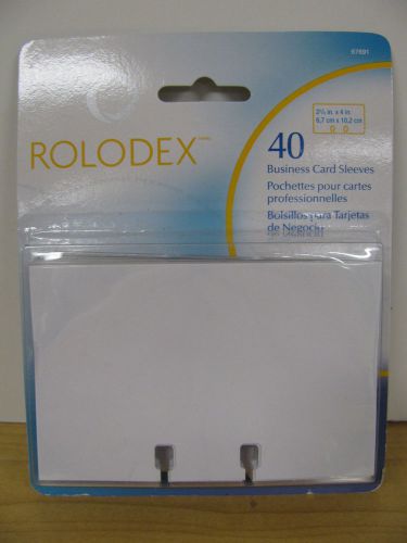 Rolodex Transparent Business Card Sleeves #67691 Size 4&#034; x 2.25&#034; 40 Sleeves