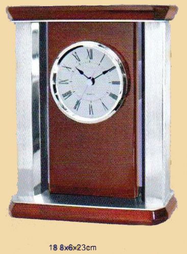 Executive Desktop Clock with Silver Trimmings