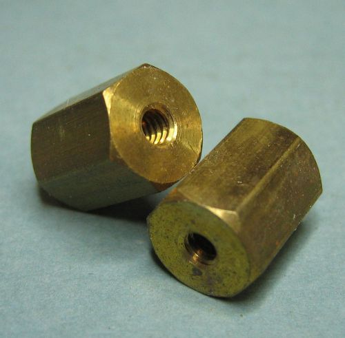 12 - pieces brass nut spacer standoff 1/2&#034;-long 3/8&#034;-hex 6-32 threads for sale