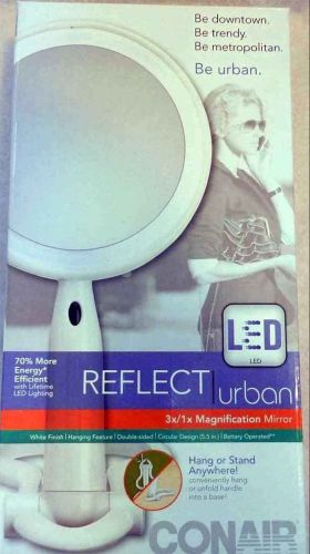NEW Conair LED Reflect Urban Magification Beauty Mirror - White - MSRP $24.99