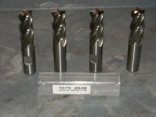 Interstate end mills 10792048  3/4&#034; x 3/4&#034; x 1-5/8&#034; x 3-7/8&#034; 4f uncoated hss m2 for sale