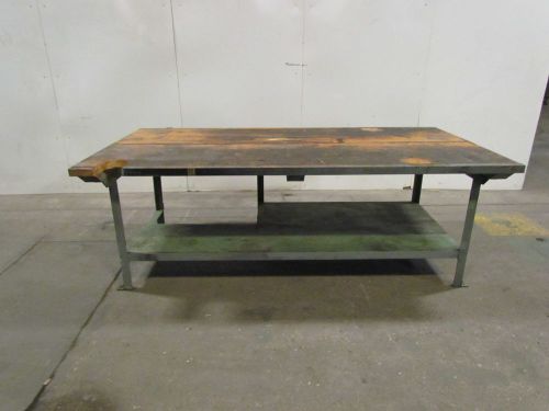 Vintage Industrial Work Table From GE Plant 1-3/4&#034;T Wood Top 48-1/4&#034;Wx94&#034;L Table