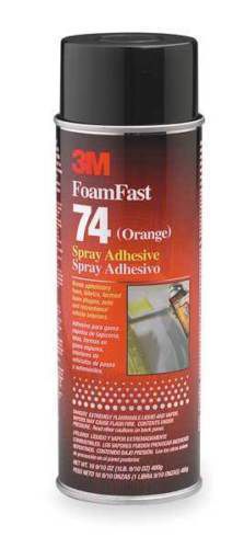 3M Foam Fast 74 Spray Adhesive Orange, 16.9 fl oz Aerosol Can (Pack of 3)