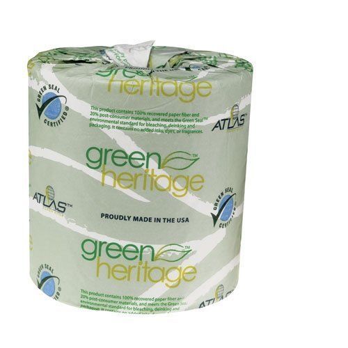 Green Heritage 250 4.5 Length x 3.8 Width 2-Ply Bathroom Tissue Case of 96