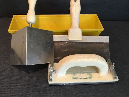 Lot of used dry wall tools - mud pan, harrington trowel, corner trowel, sanding for sale