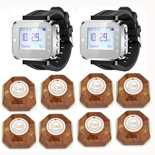 Black Waiter Service Calling System Watch Pager Service Wireless Transmitter