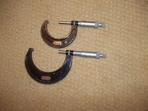 2 - Starrett - No. 436 - Outside Micrometer - 1&#034; to 2&#034;   and   2&#034; to 3&#034;