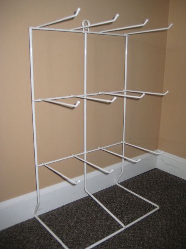 White Wire Countertop-Wall Rack Display-Vinyl Coated-12 Hook (jewery-candy exc)