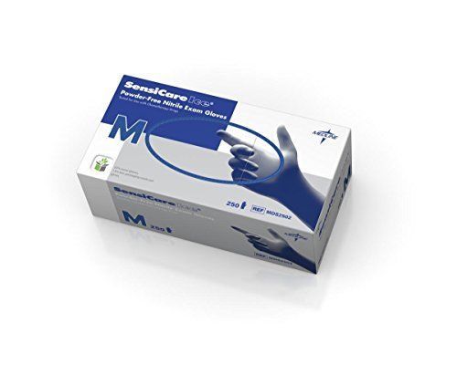 Medline MDS2502H SensiCare 200 Nitrile Exam Gloves,Blue,Medium 250 Each / Box