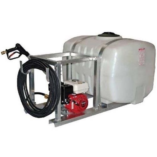 Skid mounted pressure washer - 5.5 hp honda gx engine - 50 gallons capacity for sale