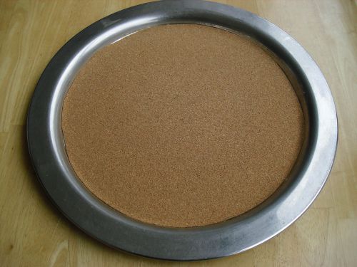 Polished stainless steel round tray bonded cork cocktail restaurant bar japan for sale