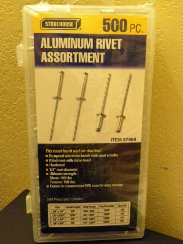 500pc Aluminum Rivet Assortment 1/8&#034; Diameter