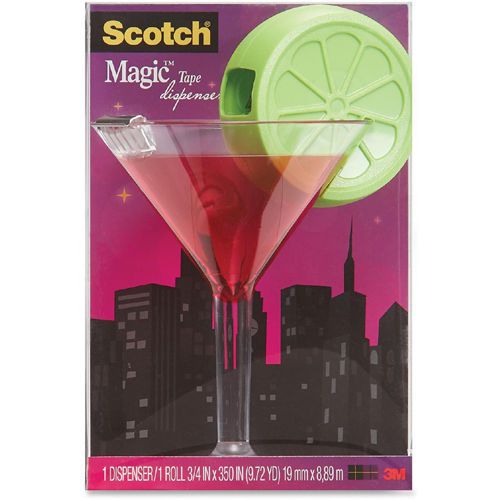 Scotch Magic Tape Dispenser Margarita Glass NEW