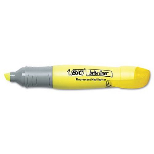 BIC Brite Liner Grip Chisel Tip XL Highlighter, 12-Pk - Fluorescent Yellow