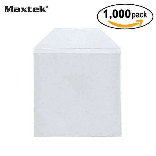 Maxtek 1,000 Pieces Clear Transparent CPP Plastic CD DVD Sleeves Envelope Holder