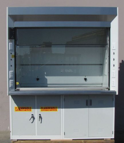 Scios hf-53 polypropylene lab fume hood acid resistant 5ft wide &amp; cabinet for sale