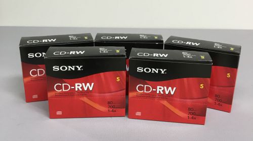 Sony CD-RW700 4X 700MB Rewritable Branded CD-RW in Jewel Case - 25 Discs - NEW