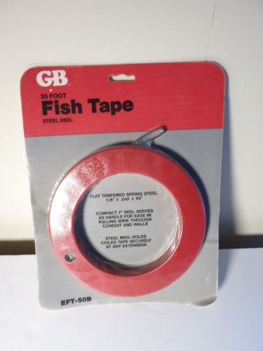 NEW GB Gardner Bender 50 Foot Fish Tape Steel Reel EFT-50B 7&#034; Red 50&#039; Fishing