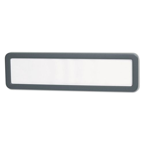 Universal Recycled Cubicle Nameplate with Rounded Corners, 9-1/8&#034; x 2-1/4&#034;, Char