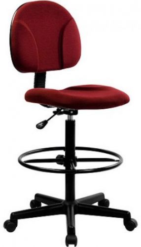 Upholstered Drafting Stool Padded Seat Back Ergonomic Home Office Furniture Red