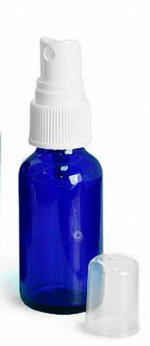 Cobalt Blue Glass Bottles 1 oz (30 ml) with Fine Mist Sprayers (Lot of 12)