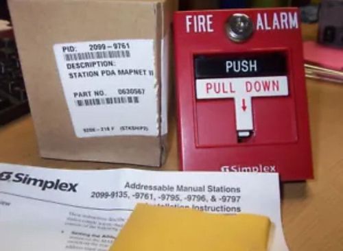 Simplex 2099-9761 addressable pull station red for sale