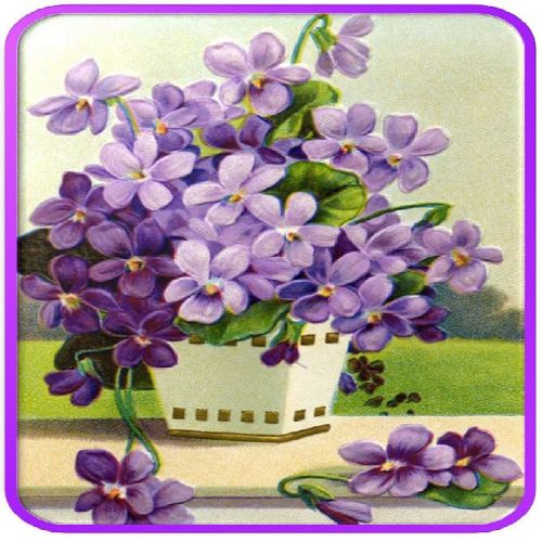 30 Custom Vintage Purple Flowers Personalized Address Labels