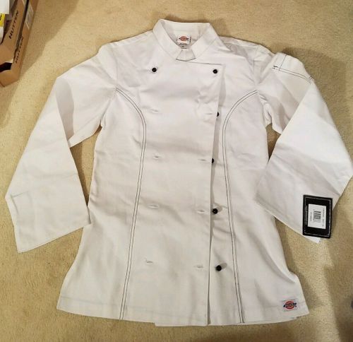 2 New Dickies Chef Coat Jacket, Button Front White Uniform &amp; Drawstring Pants