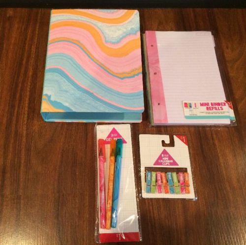 Target One Dollar Spot Binder Planner Refill Pages Dividers Marble Print Lot