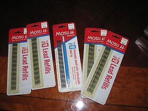 Vintage MOSU No. 2 Pencil with 4 packages of No. 2 lead Refills