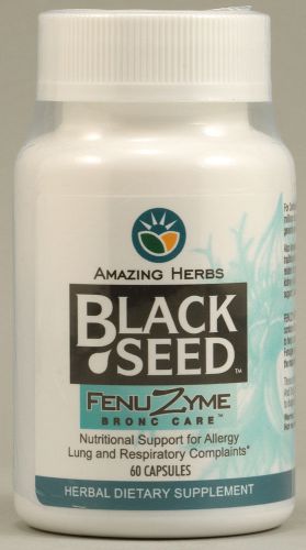 Black Seed Fenuzyme Bronc Care, Amazing Herbs, 60 capsule