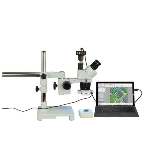 Trinocular 10x-20x-40x 1.3mp digital boom stereo microscope+56 led ring light for sale