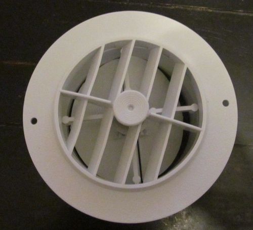 4&#034; white round rotaire grille damper heat ac outlet register vent 3840rwh rv for sale