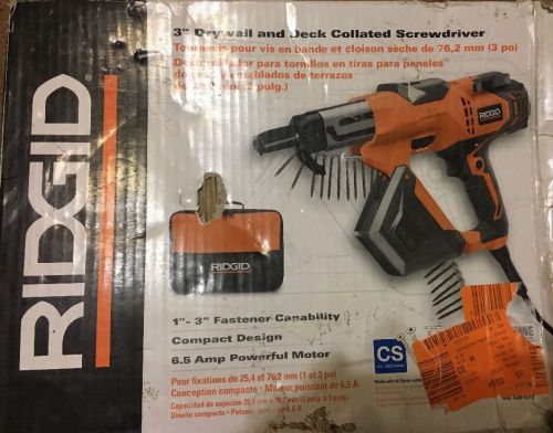 Ridgid 1&#034; - 3&#034; fastener Corded Drywall &amp; Deck Collated Screwdriver 6.5 Amp R6791