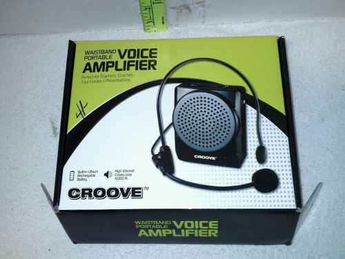 Croove Rechargeable Voice Amplifier, with Waist/Neck Band &amp; Belt Clip, 20 Watts.