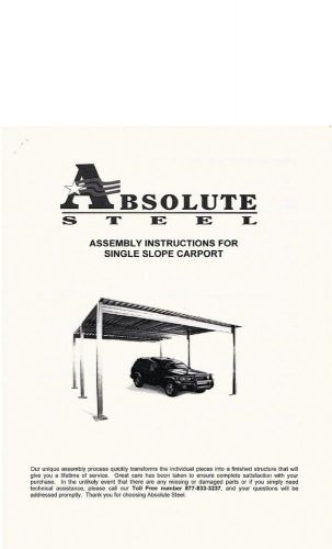 Steel Single Slope Carport Kit, Concrete mounted 24ft.x 22ft.