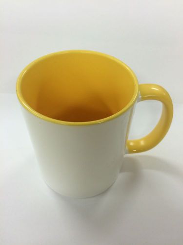 Lot of 24 Sublimation Ceramic Mugs Two Tone 11oz Mug Yellow Inside &amp; Handle