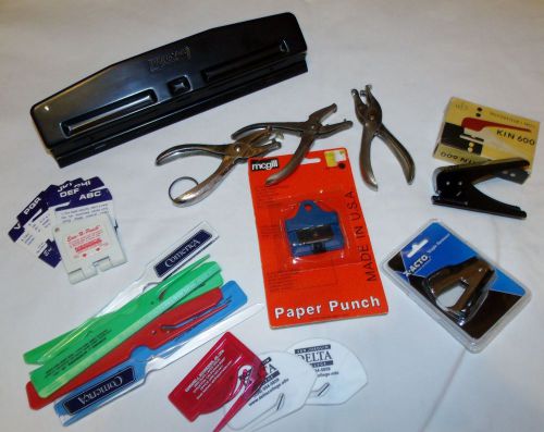 Office, School, Craft, Mixed Lot 16 Pcs. Hole Punches, Letter Openers, More