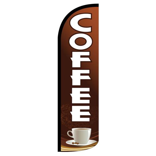 COFFEE WINDLESS FULL SLEEVE SWOOPER FLAG DELUXE FLUTTER BANNER / POLE MADE USA