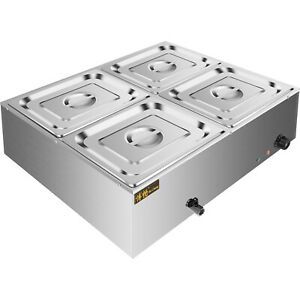 Commercial Food Warmer Steam Table 6-Pot Stainless Steel 110V Sliver Electric